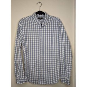 J Crew Men's Blue Gingham Button Down M